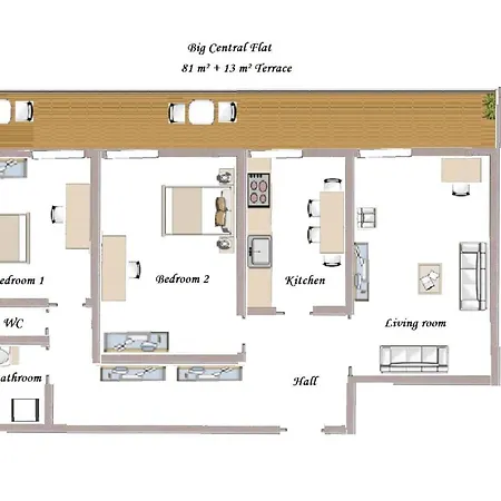 Notre Dame - Huge Sunny Modern 2br Flat - Terrace Appartement Nice